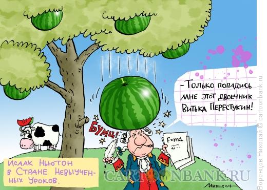 Карикатура: Ньютон, Воронцов Николай