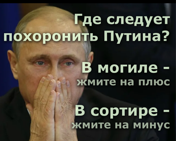 Мем: Где следует похоронить Путина? В могиле или в сортире? Голосуем!, Патрук